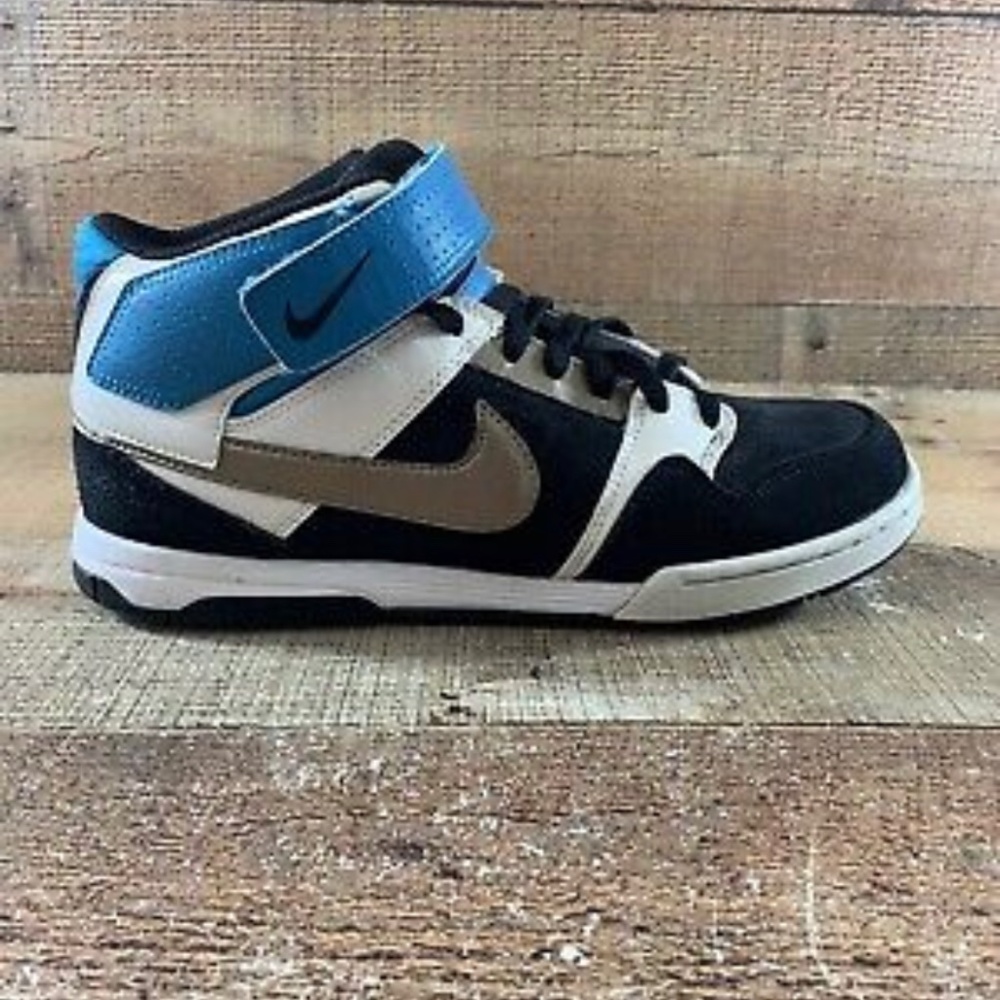 Nike Air Morgan Mid 2 Womens 407479-024 Sneakers Size 9 Black White Blue